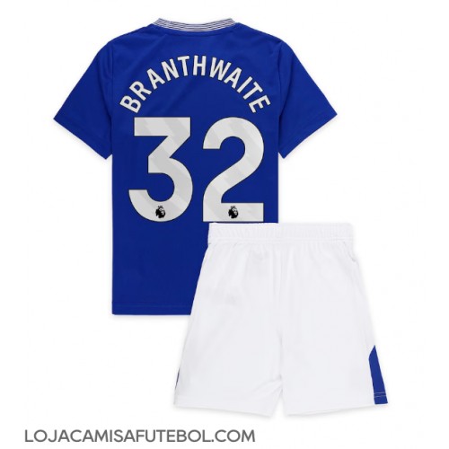 Camisa de Futebol Everton Jarrad Branthwaite #32 Equipamento Principal Infantil 2024-25 Manga Curta (+ Calças curtas)